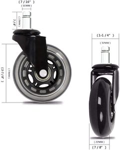 Heavy Duty Office Chair <span class=keywords><strong>Caster</strong></span> Wheels Rodízios transparentes premium para móveis - Product Image 4