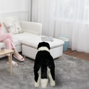Border Collie boneka tiruan lucu untuk anak-anak, boneka binatang lucu dengan bangku, mainan menenangkan teman anak-anak - Product Image 2