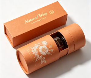 Cosmetic Paper Tube Green Gold Foil Recyclable Packaging for Face Cream Skincare Packaging Tube - Product Image 4