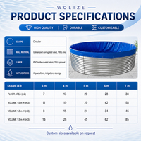 Réservoir de stockage d'eau circulaire en acier galvanisé ondulé Wolize, déplaçable, avec revêtement en zinc 100G, assemblage par boulons, qualité alimentaire