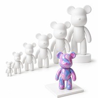 Kit de peinture fluide DIY pour figurines d'ours, pour enfants, adultes, couples, cadeau artisanal pour fête