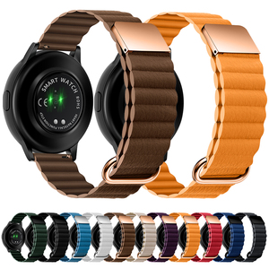 Pulsera de cuero de 20mm y 22mm, correa de lazo magnético, correa de lujo para Samsung HUAWEI Amazfit <span class=keywords><strong>Garmin</strong></span>, <span class=keywords><strong>accesorios</strong></span> para reloj inteligente - Product Image 1