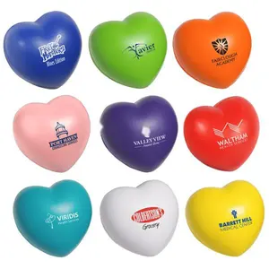 Op Maat Gemaakte Anti-Schuim Stress Reliëf Ball Squishy Stress Ball Logo Squeeze Heart Pu Foam Reliëf Anti Stress Bal Met Logo