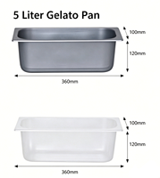 Contenitore per Gelato Riutilizzabile da 5 Litri in PP per Alimenti, Resistente al Freddo
