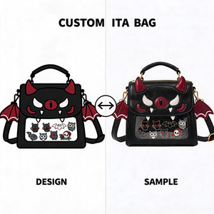 กระเป๋า Ita Bag แบบกำหนดเอง หน้าต่างใส ลายการ์ตูนปีศาจ กระเป๋าสะพายไหล่ผู้หญิง แฟชั่น หนัง PU กระเป๋าถือ - Product Image 1