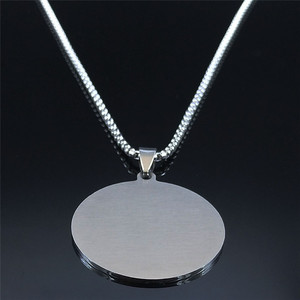 Collana con ciondolo rotondo religioso in acciaio inossidabile con il nome di Dio in ebraico, collana con ciondolo ebraico, gioielli in argento placcato oro 18 carati - Product Image 5
