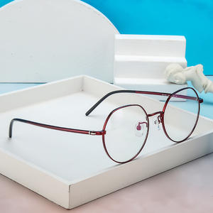 Montures de lunettes rondes à monture complète en titane pur, unisexe, légères, verres en résine, Danyang 3049 - Product Image 2