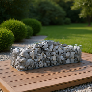 Set di 6 cesti gabbione extra large in ferro zincato argento per paesaggistica e decking - Product Image 2