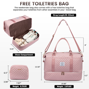 LOVEVOOK Set di Borse <span class=keywords><strong>da</strong></span> <span class=keywords><strong>Viaggio</strong></span> e <span class=keywords><strong>Valigie</strong></span> per Pernottamento, Borse Sportive Rosa per Donne, Bagagli <span class=keywords><strong>da</strong></span> <span class=keywords><strong>Viaggio</strong></span> - Product Image 2
