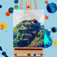 Kit de Peinture Acrylique DIY Personnalisé OEM Paysage Étang de Lotus d'Été par Numéros, Style Créatif Fait Main, Impression Numérique, Décoration Murale