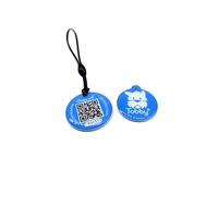 QR-Code und URL Programmierbarer 216 888 Bytes Epoxy NFC Haustier-ID-Anhänger für Hunde / Katzen-Ortung