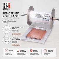 Sacs en rouleau d'emballage automatique pré-ouverts à ouverture unique avec ligne de déchirement facile, compatibles avec les ensacheuses automatiques, pour attaches de quincaillerie, en LDPE