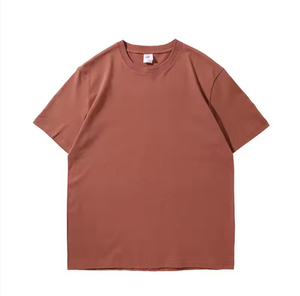 Heavyweight Men's Slim Fit Pure Cotton Short Sleeve T-Shirt with Custom Printed <b>Logo</b> High Quality Customizable - Product Image 6