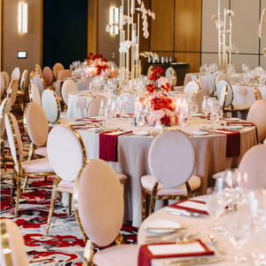 Chaises de salle à manger de style français de luxe avec pieds dorés - Product Image 5