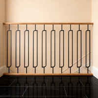 Balustre d'escalier en fer forgé de style designer, version assortie, pour villa, balustre noir