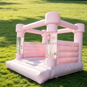 Château gonflable <span class=keywords><strong>rose</strong></span> et blanc en PVC pour enfants, idéal pour les fêtes, événements, location de châteaux gonflables, maison de rebond pour enfants à louer - Product Image 3