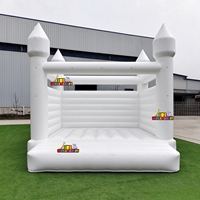 Château gonflable commercial blanc 4x4m pour mariage, idéal pour la location d'événements et de fêtes