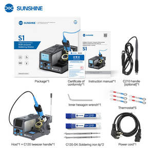 <span class=keywords><strong>Pinzas</strong></span> de precisión SUNSHINE S1, estación de soldadura multiusos, pantalla inteligente a Color, estación de soldadura de estañado 2S de calentamiento rápido - Product Image 5