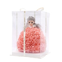 Vente chaude 2023, fleurs artificielles en gros, cadeau de la Saint-Valentin, cadeau de Noël, fleur en mousse, rose, poupée, ours en perles, coffret cadeau