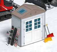 Tiny House WooWild, abri à outils modulaire préfabriqué, isolé, imperméable, à simple travée, portable |   Utilisation en entrepôt et en parc - Matériel HDPE
