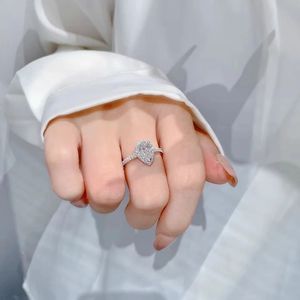 Bague Xinfly en platine Pt950 avec diamant de laboratoire en forme de poire de 0,50 ct ou 1 ct, prix d'usine, bijoux fins CVD - Product Image 2