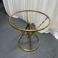 Support de table rond en acier inoxydable doré de luxe pour table de banquet