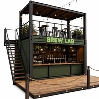 Bar en conteneur maritime de 20 pieds, restaurant industriel préfabriqué en conteneur, kiosque alimentaire extérieur pour festivals