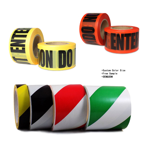Ruban de signalisation jaune et noir personnalisé en gros, non adhésif, pour avertissement de scène de <span class=keywords><strong>crime</strong></span>, marqueur de sécurité OEM pour barrière de délimitation - Product Image 6