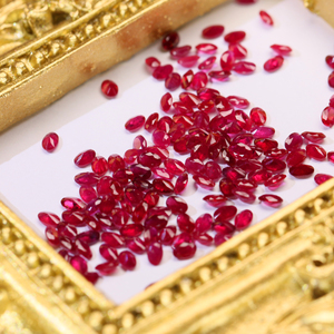 อัญมณีทับทิมธรรมชาติขนาดเล็ก2x3-4x6mm ทรงรีทรงหลวมทับทิมพม่าสีแดง - Product Image 2