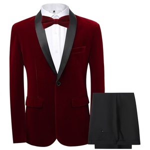 Luxuriöser Eleganter Maßgeschneiderter Grüner Samt-Herrenanzug 2-teilig, Satin-Revers <span class=keywords><strong>Blazer</strong></span> & Schwarze Hose, Bräutigam Hochzeit OEM Maßgefertigter Formeller Anzug - Product Image 3