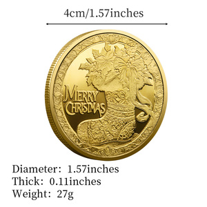 Moneta Metallica 3D Placcata Natalizia Tradizionale con Doppio Design, Souvenir Creativo Personalizzato in Oro - Product Image 3