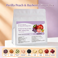 Teh Buah Kesehatan Jahe Perilla Peach Waxberry Label Pribadi OEM, Bahan Asli Campuran Tren Musim Panas Grosir Kustom