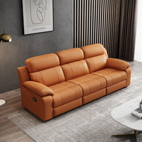 Fauteuil inclinable électrique ergonomique moderne en cuir véritable OEM Smart Home avec port USB pour projets hospitaliers et résidentiels