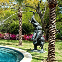 Fontaine d'eau Feng Shui en bronze noir 3D en forme d'éléphant, statue et sculpture décorative pour jardin et parc, technique de moulage, disponible pour l'extérieur