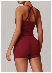 Phụ Nữ Dài Tay Áo Tập Luyện Crop Top Tùy Chỉnh 2 Mảnh Hoạt Động Mặc Thiết Lập Chất Lượng Cao Nâu Phòng Tập Thể Dục Bộ - Product Image 5