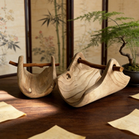 Plateau de service en bois fait main, multi-usages, pour fruits et collations, récipient de rangement de table, décoration de table pour B&B et maison, vente en gros