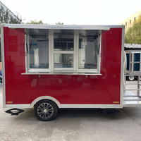 Camions de cuisine mobiles en fibre de verre personnalisés, chariots de vente, remorques pour la vente de snacks, de barbecue et de hot-dogs, avec des caractéristiques résistantes à la rouille