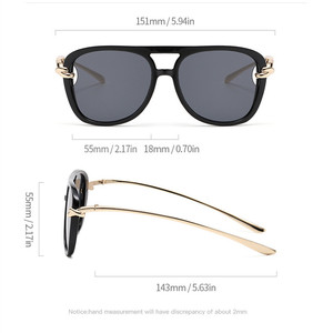Custom Logo 2025 <b>Retro</b> Double Bridges Metal Punk Full Rim <b>Sunglasses</b> with % UV Protection Pilot Square for <b>Men</b> Women - Product Image 5