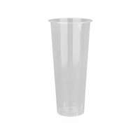 Gobelets en plastique jetables transparents avec couvercles pour jus et boissons, sans BPA, qualité alimentaire, vente en gros