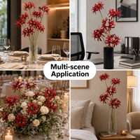 3 Têtes de Lys Araignée Rouge Artificiel (Lycoris Radiata) en Gros pour Mariage, Maison, Hôtel, Jardin, Décoration Florale