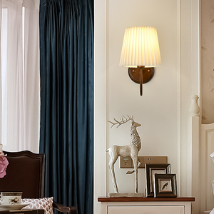 American Retro Single Head LED Wall French Country Style Tela de hierro para dormitorio Mesita de noche Sala de estar E14 Espejo de pared Faro - Product Image 4