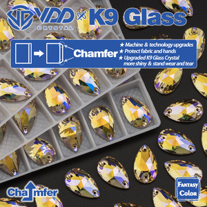 VDD Teardrop 11x18mm 24Pcs Ghost Light Color Top Quality K9 Glass Sew on Rhinestone Sewing Crystal Flatback Clothes Decorations - Product Image 2