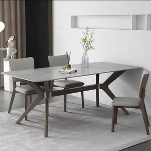 免费样品便宜的经典4座Yi现代纤维玻璃顶部餐桌套装/餐桌和椅子