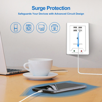 Protector de Sobretensión Portátil Vastfafa con 6 Tomas de Corriente, 3 Puertos USB A y C, Certificado ETL, 16A