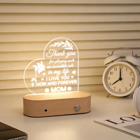 Base de lampe de nuit LED ovale en bois moderne |   Support d'affichage en bois massif gravé, à intensité variable, certifié FCC, taille moyenne, lumière chaude, pour la maison