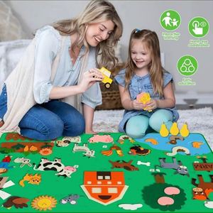 Early Education Felt Activity <b>Book</b> Farm Animals Stickers Diy 3D Felt Busy Board Toy <b>Kit</b> - Product Image 2