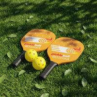 Ensemble de raquettes de pickleball en bois, forme standard, pour entraînement en extérieur, avec balle, pour adultes