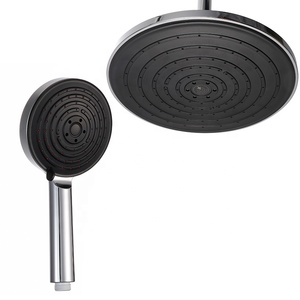 Chuveiro de Teto Autolimpante com Painel Preto de 9 Polegadas, Corpo Cromado, Cabeça de Latão com Sistema <span class=keywords><strong>Anti</strong></span>-entupimento e Cobertura Completa de Chuva - Product Image 5