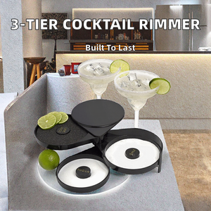 Estación Giratoria de 3 Niveles para Preparar Margaritas, Herramienta de Coctelería, Plástico Ecológico, Práctica para Jugo de Lima, Azúcar, Sal para Vasos - Product Image 2