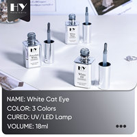 Hanyinails – Vernis Gel Magnétique UV/LED Effet Œil de Chat Blanc 18ml, 3 Couleurs, Marque Privée, Fournisseur d'Usine, Logo Personnalisé, Gel Nail Art